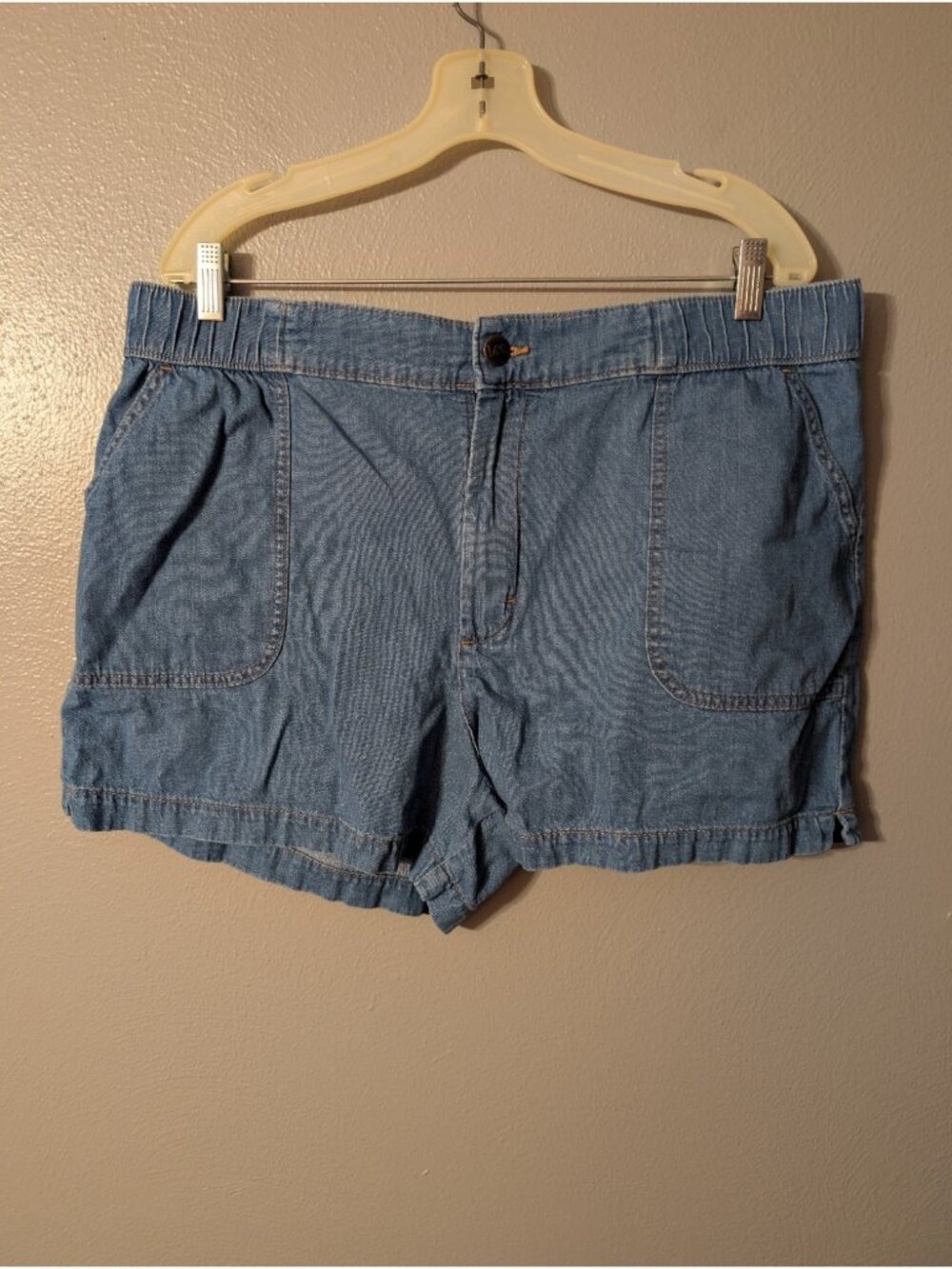 Lee Premium Quality Comfort Elastic Waist Denim Shorts Women's Size 18 Medium 18 - Picture 2 of 5